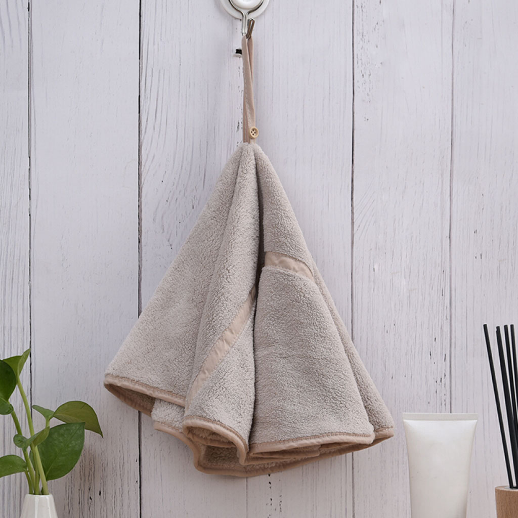 2pcs Cotton Hand Bath Towels Soft Skin-friendly Hanky with Hanging Loop 