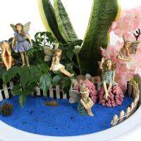 6ชิ้นเซ็ต Creative Miniature นางฟ้า Figurine กับ Stakes ตกแต่งสวนกลางแจ้งหม้อพืช Decor เรซิ่น Fairy Arts Ornaments