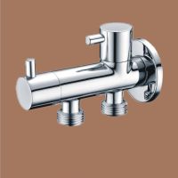 ❀∈ G1/2x1/2 Brass Multi-function Angle Valve Double Switch Dual Control Water Valve One Into Two Out Of The Diverter Valve Faucet