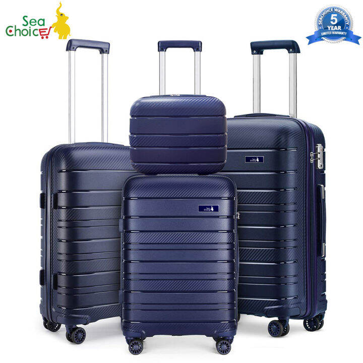 Sea Choice Lightweight Polypropylene Luggage Sets with 4 Spinner Wheels