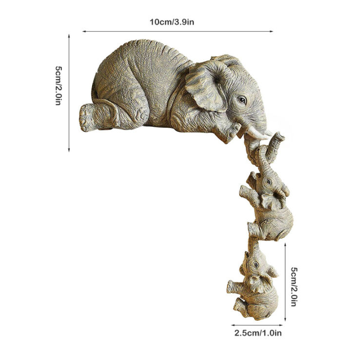 รูปแกะสลักช้างอุปกรณ์ประดับตกแต่งตกแต่งน่ารักรูปปั้นช้างรูปช้างกระเบื้องช้างเรซินน่ารัก