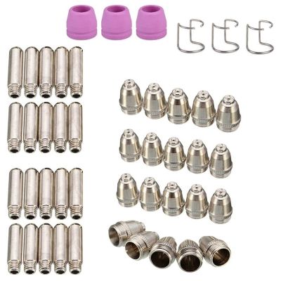 46PCS for SG-55 AG-60 WSD-60 Plasma Cutter Consumables Kit Plasma Cutting Torch Tip Nozzles Electrodes Shield Cap