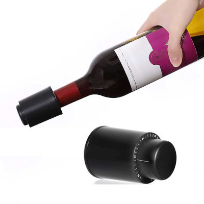 ABS สุญญากาศขวดไวน์,จุกขวดไวน์ภาชนะปิดขวดสุญญากาศรักษาอุณหภูมิสีดำอุปกรณ์บาร์สไตล์ที่กดจุกไม้ก๊อกไวน์