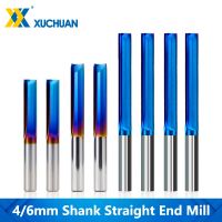 1pc 2 ขลุ่ยตรง End Mill คาร์ไบด์เราเตอร์บิตสําหรับไม้ พีวีซี พลาสติก CNC แกะสลักเครื่องมือกัด 4mm / 6mm Shank Milling Cutter