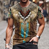 Ethnicity Style Indians Animals Feathers T shirt For Men Women Tee Summer Funny 3D Print T-shirt Tops Cool Short Sleeve Clothes