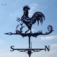 PDD ไก่ตัวผู้สีดำโลหะ Weathervane ฟาร์มอุปกรณ์ตกแต่งงานศิลปะในสวน