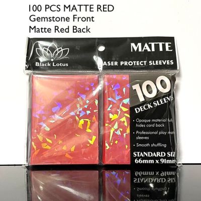 100ชิ้น/ล็อตพลอยสีแดงหักเลเซอร์แก้วการ์ดไฮเอนด์แขนเสื้อแบบเกาหลีโล่กระเป๋าใส่บัตรปกวิเศษ Pk/ Mgt66x91