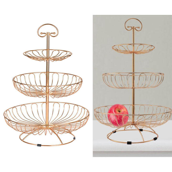 Perfk 3 Layers Wire Basket Stand Kitchen Countertop Organizer Fruit