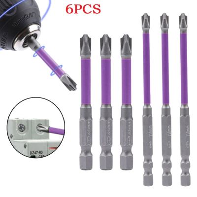 6PCS For Switches FPH2 Phillips Screwdriver Heads Alloy Steel Rust Proof 65/110mm For Electrical Purposes Screwdriver Parts Screw Nut Drivers