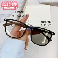 【hot】 Fashion Frame Photochromic Glasses Anti Lights Color Change Sunglasses Men Sunshade Eyewear