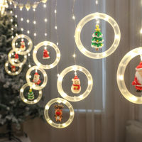 2023 Christmas Decorations LED Light String USB Plug Holiday Light Curtain Lamp New Year Snowflake Ring Navidad Merry Christmas