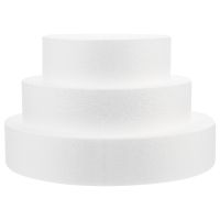 【hot】∏  Cakedummy Dummies Fake Rounds Round Polystyrene Set Shapesweddingcircles Practice Decorating Cakes Faux