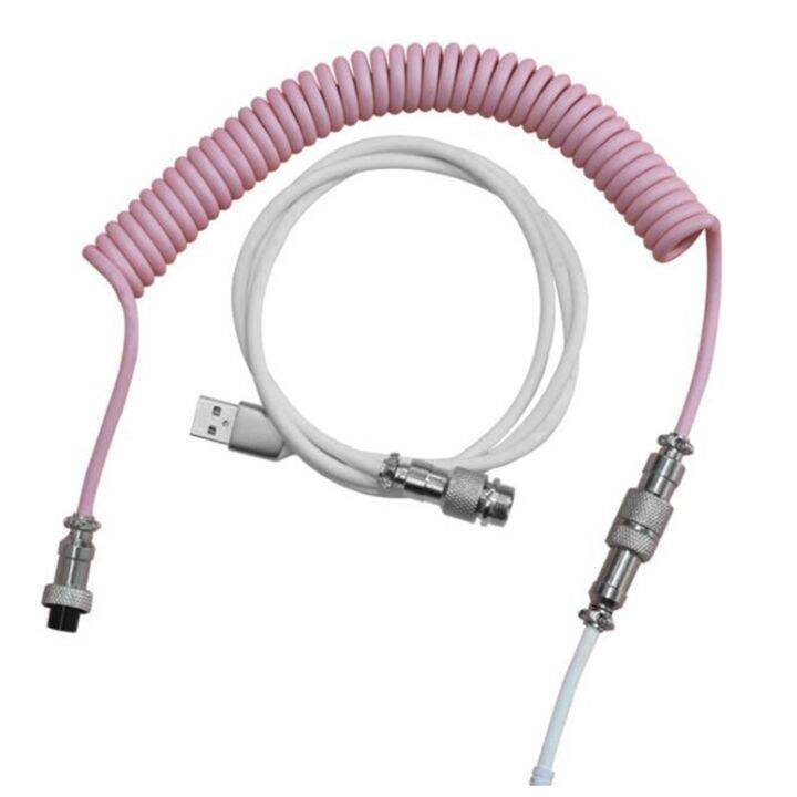 AJAZZ Mechanical Keyboard Coiled Cable Wire Type C to USB Cable Pilot Coiling Cable for Gaming