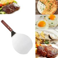 1pc Round Pizza Shovel with Wooden Handle for Oven Bread Cake Pizza Shovel Pizza Paddle Peel Spatula Cake Transfer Baking Tool