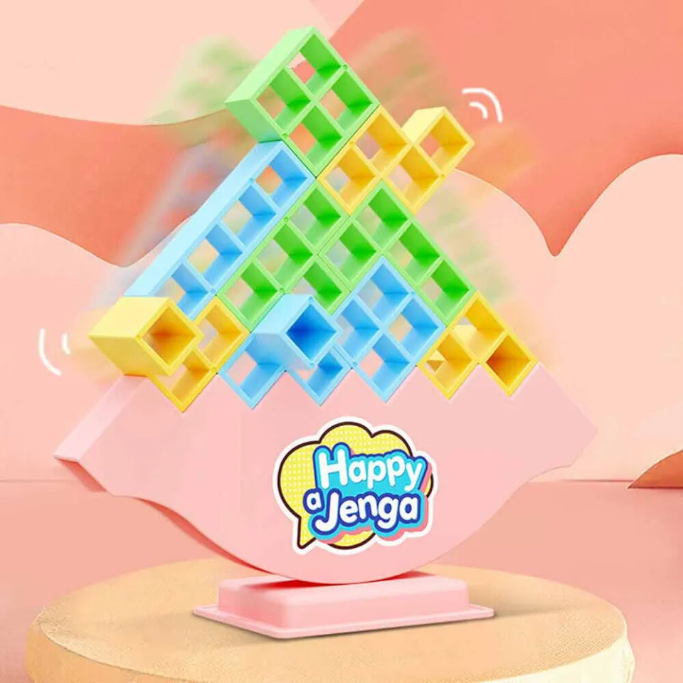 Puzzle Board Assembly Bricks Educational Toys for Children Adults Kids Building  Blocks Toy For Kids New Environmentally Material 16Pcs Tetra Tower Game  Stacking Blocks Balance Puzzle Assembly Bricks Kids Toys~