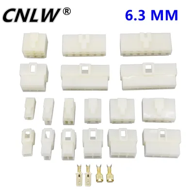 1 Set 6.3 MM Automotive Wiring Plug 1P 2 P 3P 4P 6P 8P 9P 10P 12P 14P Male and Female Butt Socket High Current Connector Electrical Connectors