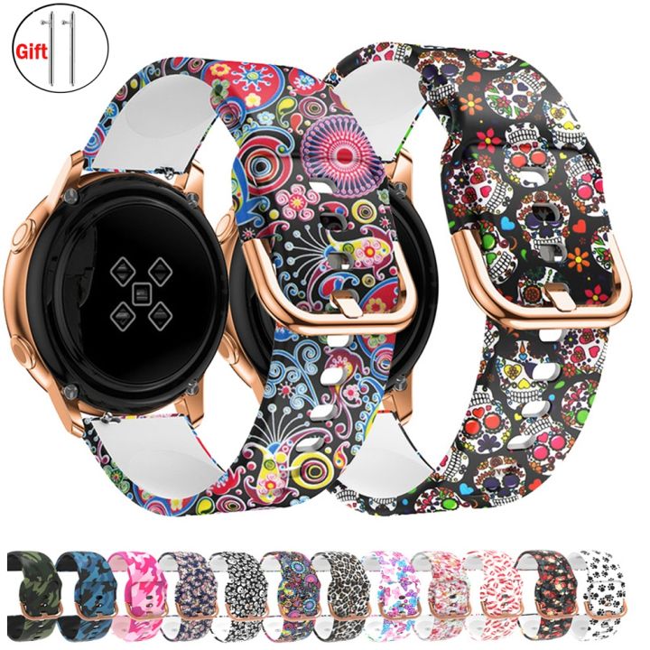 20mm-strap-for-samsung-galaxy-watch-5-pro-4-classic-silicone-sport-22mm-bracelet-huawei-amazfit-gtr-gts-4-3-2e-printed-band