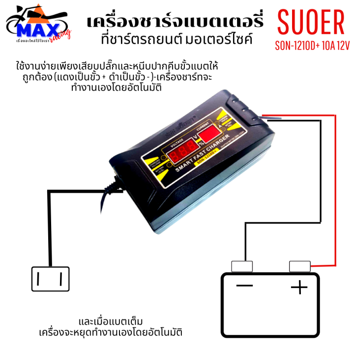 เครื่องชาร์จแบตเตอรี่-suoer-son-1210d-10a-12v-เครื่องชาร์จ-แบตเตอรี่รถยนต์-มอเตอร์ไซด์-แบบมีหน้าจอดิจิตอล-เต็มแล้วตัดไฟอัตโนมัติ-พกพาสะดวก