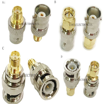 2pcs SMA BNC Connector SMA Male Female to BNC Male Female RF Adapter Connector