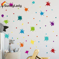 SunnyLady สติกเกอร์ติดผนังสาดสีน้ำหลากสีหมึกสีศิลปะสติ๊กเกอร์ดีคอลติดผนังตกแต่งห้องเรียนเนอสเซอรี่ห้อง