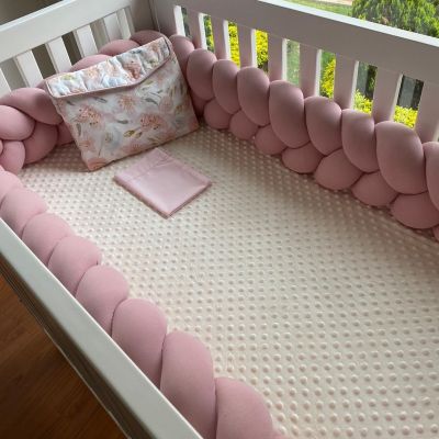 1M2M3M Baby Crib Bumper Protector Cot Bumpers Baby Bed Bedding Bumper Knot Infant Room Decor Newborn Bed Bumper
