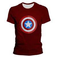 Marvel Avenger 3D Print T-shirt Men Clothes Superhero Shield Logo Printing T Shirt Summer Tops