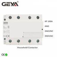 GEYA GYHC คอนแทกเตอร์100A 4ขั้วแบบแยกส่วน2NO2NC 4NO 3NO1NC 220V 110V 24V 100A บ้านอัตโนมัติประเภทราง Din