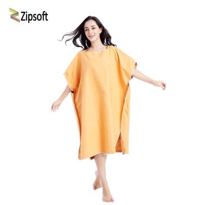 {Xiaoli clothing} Zipsoft Microfiber Poncho Beach Towel Changing Poncho Bathrobe Absorbent Mulitcolor Hooded Towel For Changing Cloth On Beach
