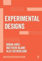 หนังสืออังกฤษ Experimental Designs (The Sage Quantitative Research Kit) [Paperback]