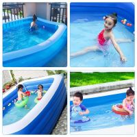 Inflatable Pool 3m สระน้ำเป่าลม 2-3 เมตร 3ชั้น แบบหนา ปั้มสูบลมไฟฟ้า สระน้ำครอบครัว สระน้ำเป่าลม สระน้ำขนาดใหญ่ สระสูบลม เป่าลม - Toys Store