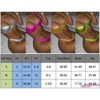 SK★-Women PU Leather Push-Up Beachwear Swimming Suit Bikini Set Summer Swimsuit