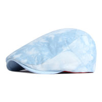 Classic Flat Caps For Men Peaked Berets Hat Male Blue Tie Dye Print Duckbill Hat For Female Cotton Newsboy Cap boina masculina