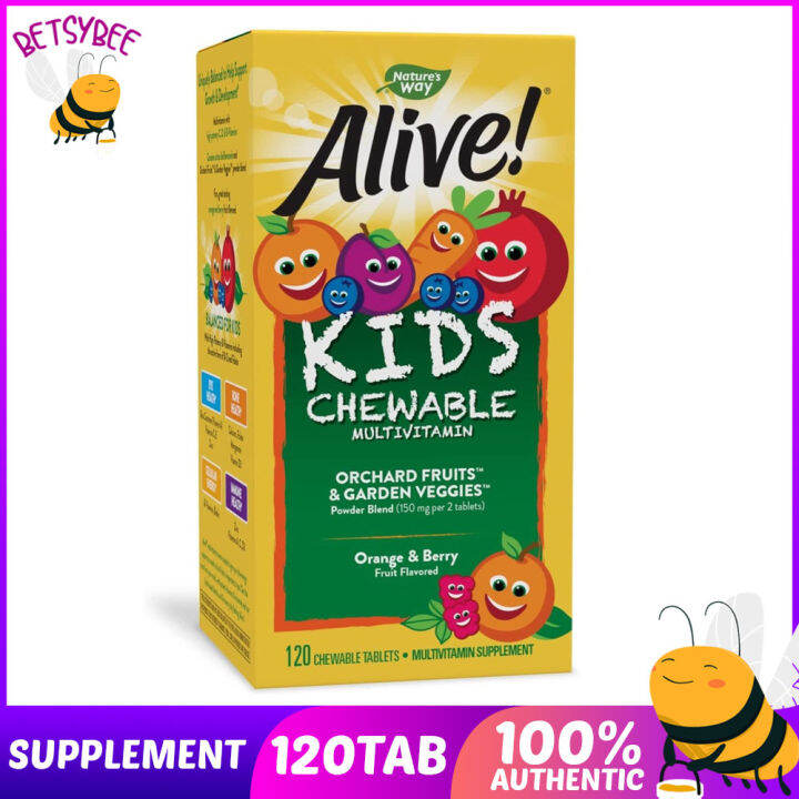 Nature's Way Alive! Kids Chewable Multivitamin for Children Orange ...