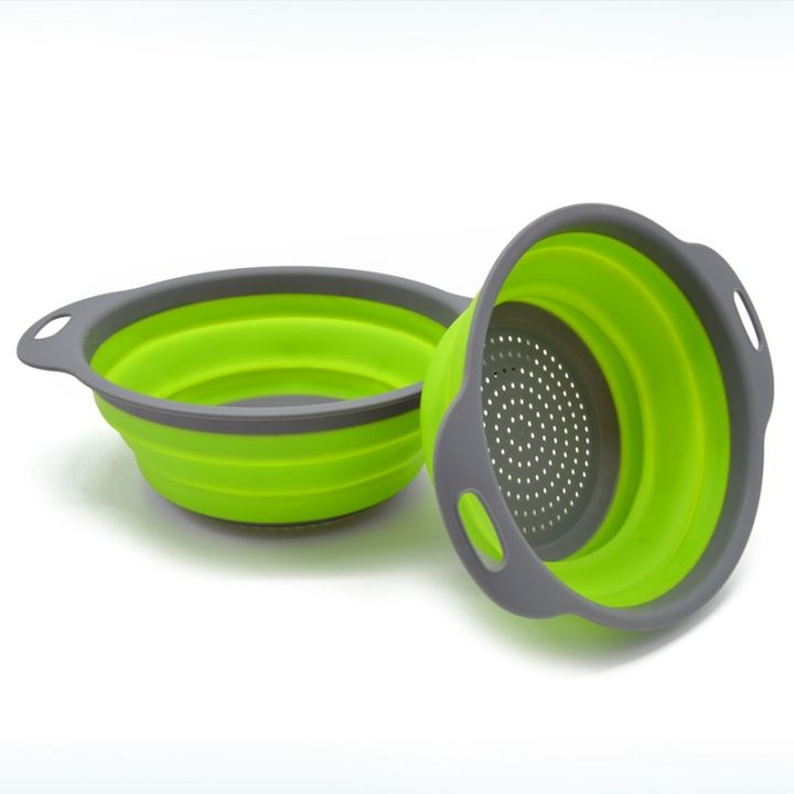 2-piece-set-of-collapsible-silicone-colanders-with-drain-net-and-strainer-portable-and-durable-easy-to-store-and-clean-kitchen