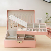 WE New Multifunction White Leather Jewelry Box Travel Jewelry Organizer Necklace Earring Ring Storage Box for Women Gifts