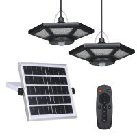 ไฟจี้พลังงานแสงอาทิตย์พร้อมรีโมท180LED Solar Shed Light Motion Sensor ไฟแขวนกันน้ำกลางแจ้งสำหรับโรงรถ Patio