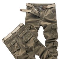 กางเกงสินค้าทางทหารผู้ชาย,กางเกงลำลองผ้าฝ้ายลายพรางยุทธวิธีกางเกงลายพรางกองทัพหลายกระเป๋ากางเกงขายาวแบบหลวมกางเกงสแล็คตรง