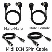 MIDI Cable Male to Male Female 5 Pin DIN Male Audio Extension Cable Leads for Speaker Plug Black 3m/1.5m 0.5m