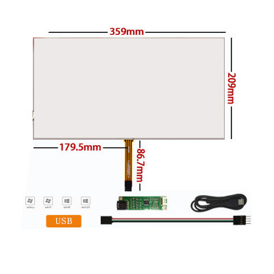 ยี่ห้อใหม่15.6นิ้ว4สาย resistive หน้าจอสัมผัส USB DRIVER BOARD สำหรับอุตสาหกรรมควบคุม Integrated Machine Digitizer แผง KIT