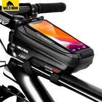 WILD MAN Bike Bag Front Cycling Bag Rainproof Touch Screen Bicycle Phone Bag 6.5 Inch Mobile Phone Case Mtb Accessories