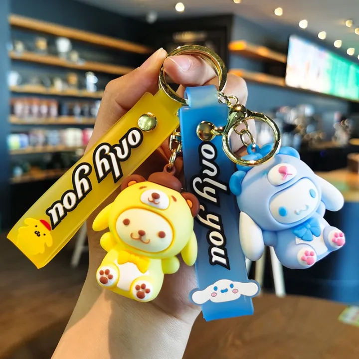 cute-sanrio-keychain-kawaii-cartoon-hello-kitty-kuromi-cinnamoroll-doll-pendant-key-ring-decoration-jewelry-gifts-for-friends