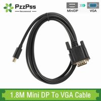 PzzPss 1.8M Mini DP To VGA Adapter Cable 1080P Mini DisplayPort Male To VGA Male Video Converter For MacBook Air Pro PC