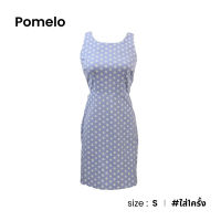 Pomelo มินิเดรสสีฟ้าม่วงอ่อนลายpolkadot D032-4