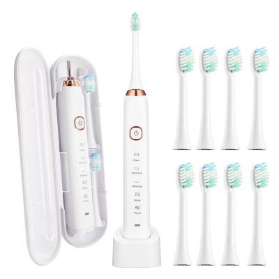 【LZ】❈◄  Sarmocare-s100 escova de dentes sónica para crianças escova de dentes elétrica sónica com 8 cabeças ipx7 ipx7 impermeável com estojo de viagem