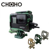 สำหรับ Gopro กรอบเคสป้องกันกรอบสีเขียวทหารที่อยู่อาศัย + สกรูตัวเดียว + แท่นยึดฐานสำหรับ Go Pro ฮีโร่5 6 7สีดำอุปกรณ์ใหม่