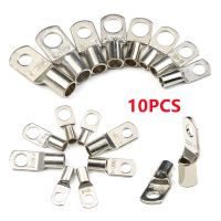 10pcs SC Terminals Bare Copper Electrical Cable Battery Lugs Connectors Tinned Copper Ring Terminals Cold Pressed Crimp Terminal Electrical Circuitry