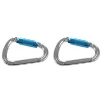 2X Professional Pear-Shape Screw Gates Buckle Lock Carabiner Rock Climbing Equipment Outdoor 30Kn