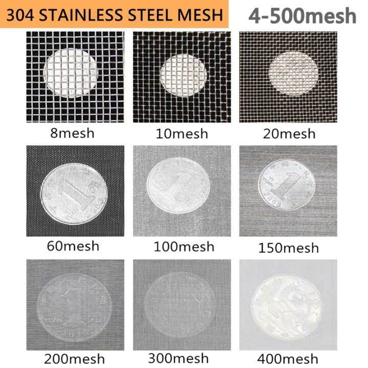 4-500m-304-stainless-steel-woven-mesh-multi-use-filter-screen-net-tool-parts-metal-front-repair-fix-wire-mesh-screening-sheet