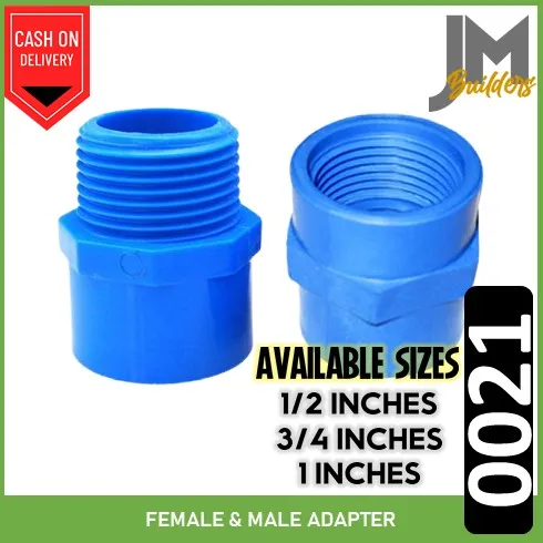 Jm H 0021 Blue Pvc Fittings 1 2 3 4 1 Pvc Female Adapter Pvc Male Adapter Lazada Ph