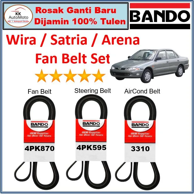 BANDO Proton Wira 1.3 , 1.5 , Satria , Arena Bando Original Alternator Fan Belt , Air Con